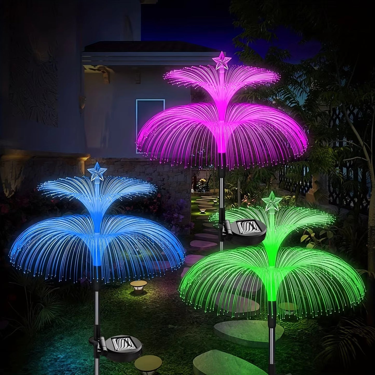 Solar Powered 7 Color Changing Jellyfish Stake Light