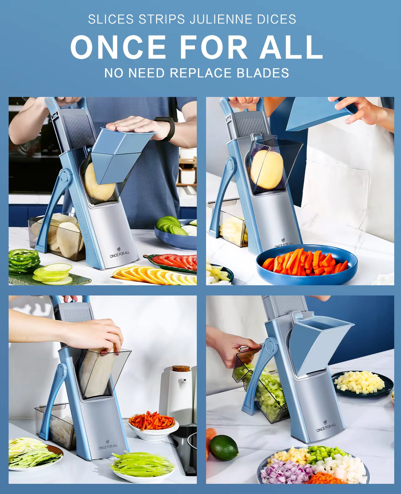 Multifunctional Safe Hand Mandoline Slicer