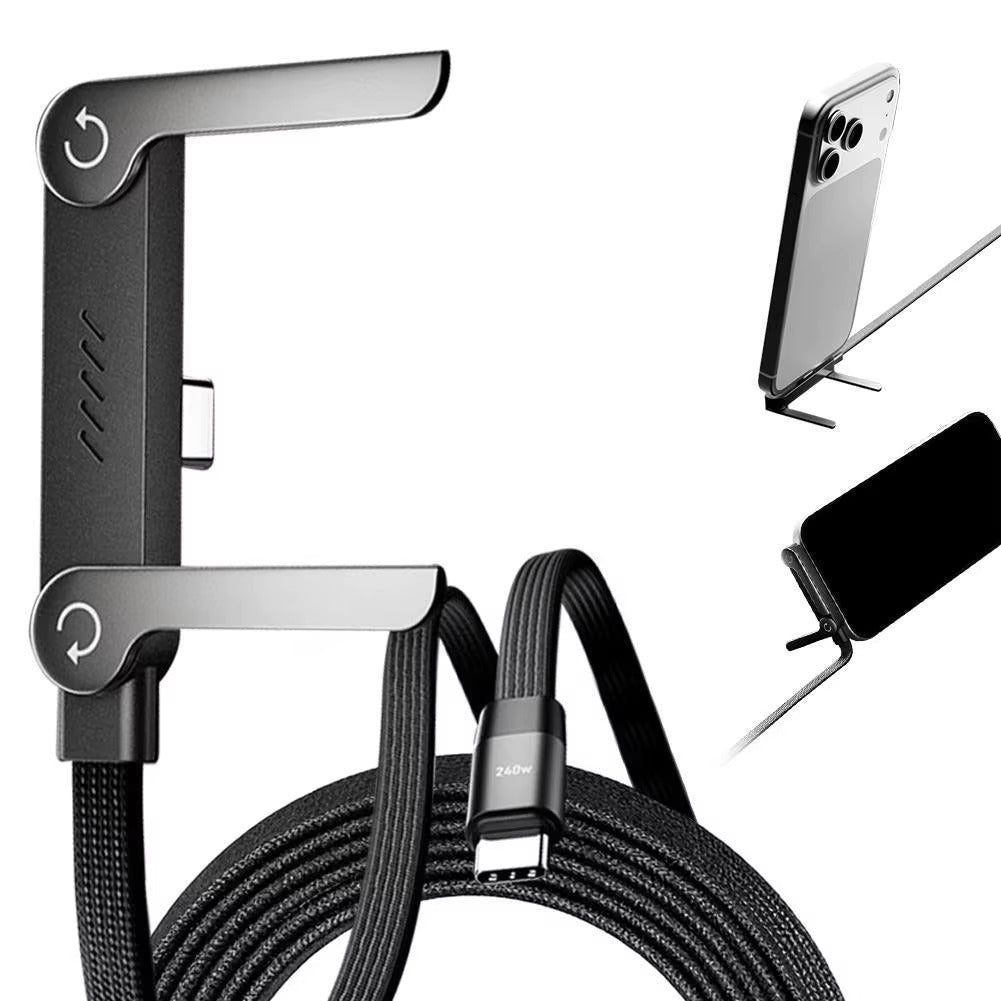 New 240W Fast Charging Foldable Phone Holder Data Cable