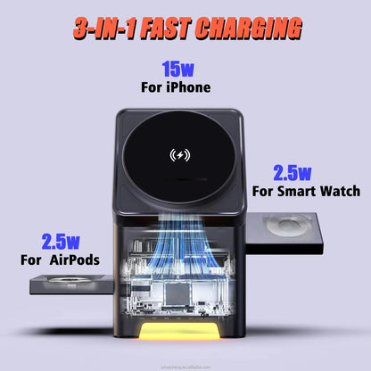 3-in-1 Foldable Magnetic Wireless Charging Station