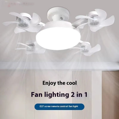 Drone Fan Integrated Light with E27 Screw Creative 3/4/5 Head Remote-Controlled