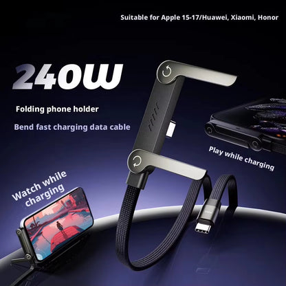 New 240W Fast Charging Foldable Phone Holder Data Cable