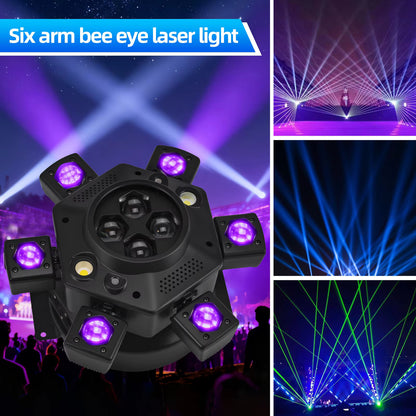 Moving Head Disco Lighting 6 Arms RGBW LED Strobe Lighs