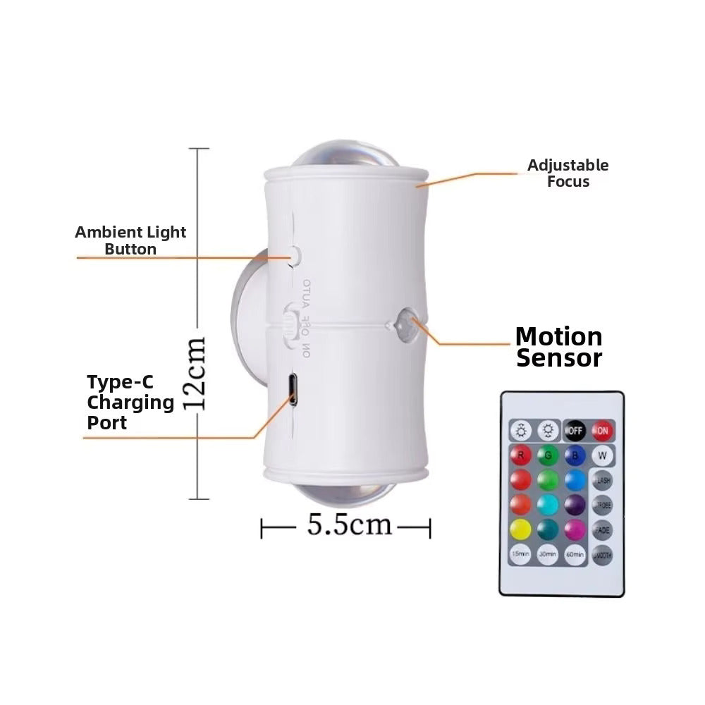 Human Body Detection Night Light Automatic Sensing 7 Color Wall Lamp